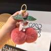 Вишневый плюшевый кулон: Милый брелок-шарик с фруктами и подвеска для сумки для пар