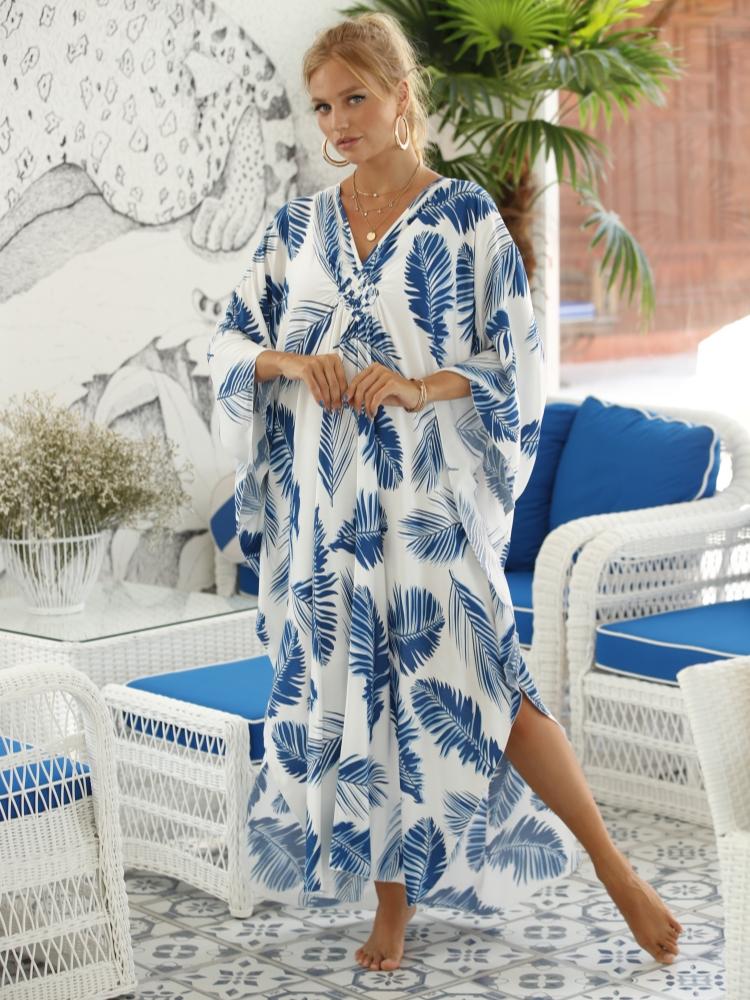 EDOLYNSA сексуальное бикини в полоску с зеброй, повседневное летнее пляжное платье с v-образным вырезом и разрезом по бокам, женская пляжная одежда, купальный костюм, накидка Q1297