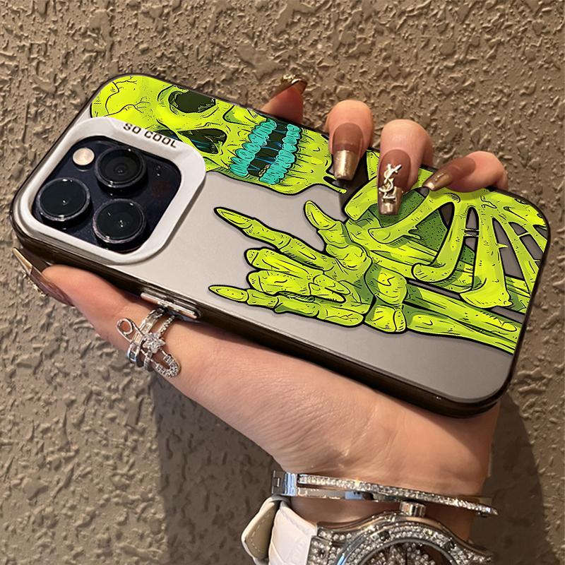 Розово-зеленый чехол-череп для Xiaomi POCO X7 X6 X5 X3 NFC F7 Ultra F6 F5 Pro F4 F3 GT M5S C65 C75 M3 M4 M5S M6 Pro 4G 5G Etui