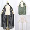 Womens Ladies Chiffon Sheer Mesh Halter Fairy Elf Elven Cloak Shawl Wedding Dress Cape
