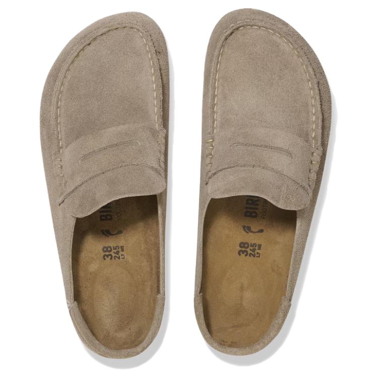 Birkenstock Неаполь Упакованные Модные Удобные Дышащие для улицы Подошва из ЭВА-резины Износостойкие Закрытый носок Шлепанцы Унисекс Шлепанцы Серо-коричневые 1029675