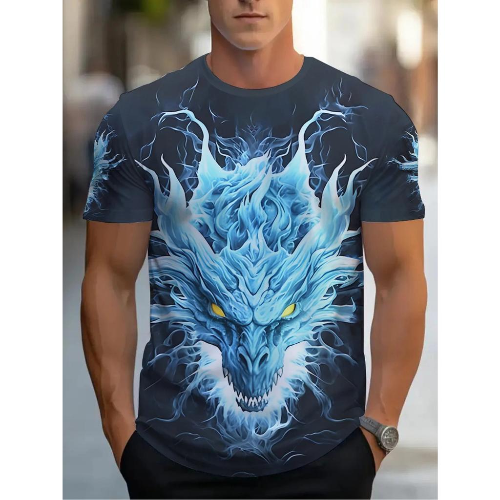 Модные забавные футболки с графикой животных, 3D-принт, оверсайз, с коротким рукавом, с круглым вырезом, повседневные мужские футболки