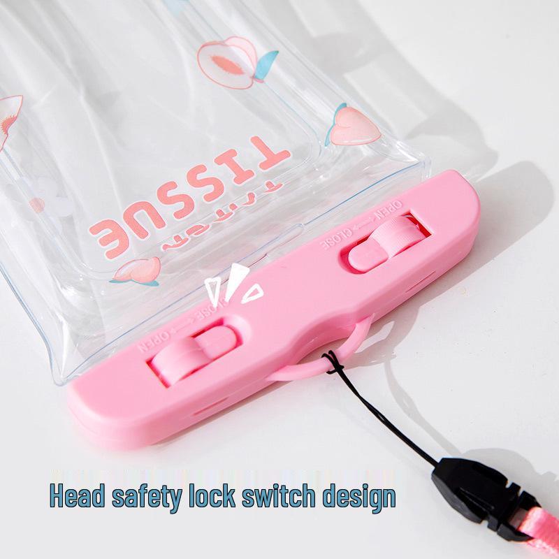 Мультяшный водонепроницаемый чехол-подушка безопасности для телефона - Милый прозрачный чехол с сенсорным экраном для плавания и рафтинга