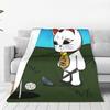 Turbo Granny Cat Flannel Blankets Spring  Soft Throw Blanket for Children Bedroom Aesthetic Bedspread Sofa Bed Cover