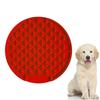 Dog Slow Eat Mat Silicone Feeding Cushion for Pets 3Pcs Red Round Style