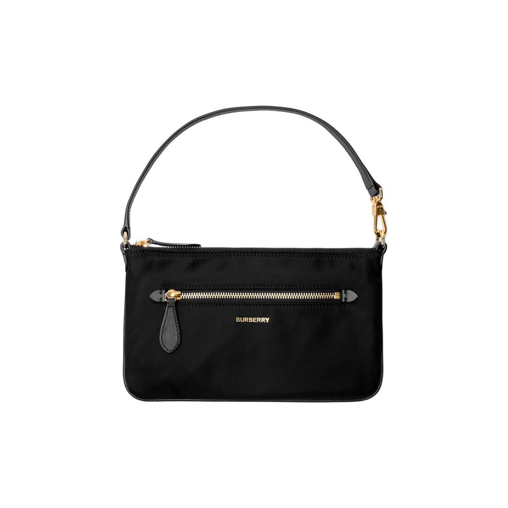 Burberry Metallic 3D Letter Logo Nylon Shoulder Bag Women Shoulder Bag Black 81092711