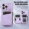 Crossbody Leather Zipper Wallet Cards Bag Phone Case for iPhone 14 Pro Max 15 13 12 11 XS XR X SE 2022 8 7 6 6S Plus Stand Cover