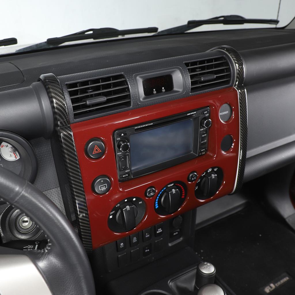 Для Toyota FJ Cruiser 2007-22 Стайлинг автомобиля ABS Углеродное волокно Автомобильный центр управления Навигация Боковая крышка Накладка Наклейка автомобиля