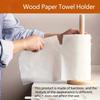 Wood Paper Towel Holder Durable Anti-Skid Tissue Vertical Stand Rack Hook For Kitchens Bathrooms Living Rooms