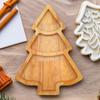1Pc Wooden Serving Tray Dessert Christmas Tree Serving Dish Plate