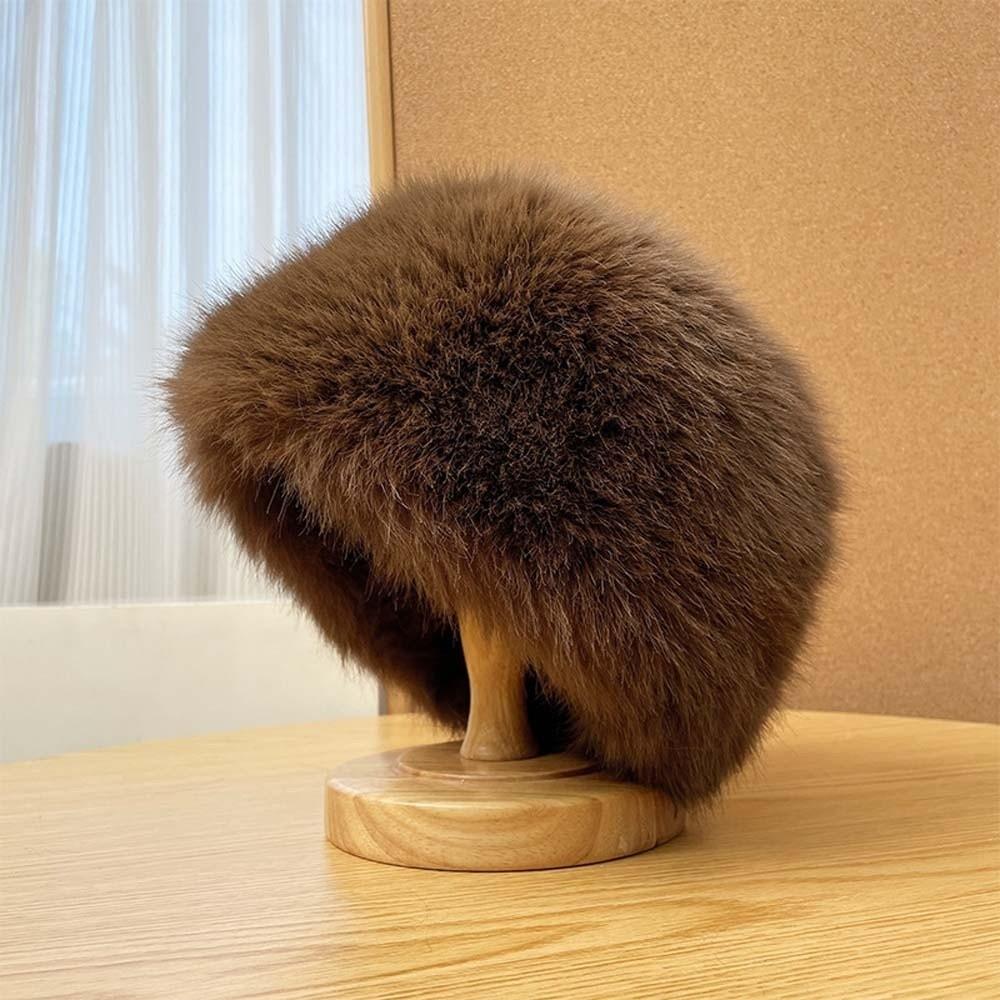 Temperament Winter Fisherman Hat Warmer Anti-cold Basin Cap Thickened Plush Bucket Hat Shopping