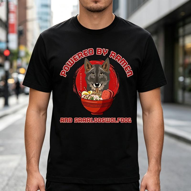 Vintage Saarlooswolfdog RaUnisex Tee Cute Dog RaUnisex Print Unisex Unisex Cotton Short Sleeve Trendy Streetwear Gift For Dog And Food