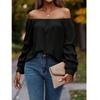 Women Pullovers Blouses and Shirts Ladies Autumn Winter Long Sleeve Off the Shoulder Shirt Tops
