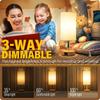 Прикроватная тумбочка-светильник Yarra-Decor с USB-портом - Сенсорное управление для спальни, Дерево, 3-режимный диммируемый ночник с круглым льняным абажуром для