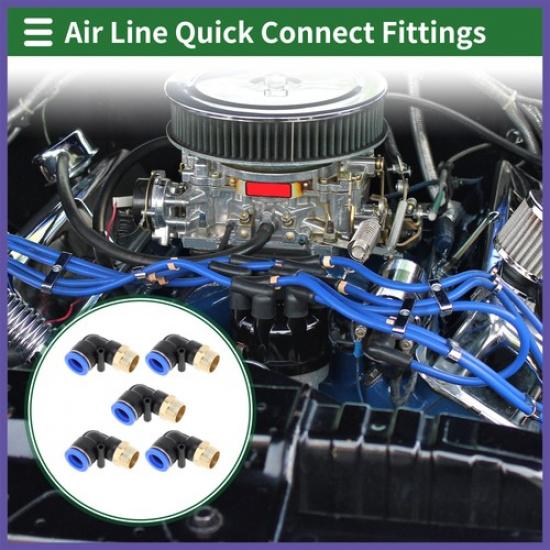 Push to Connect Air Fittings 58" 90° Air Line Quick Joint 12"BSPT