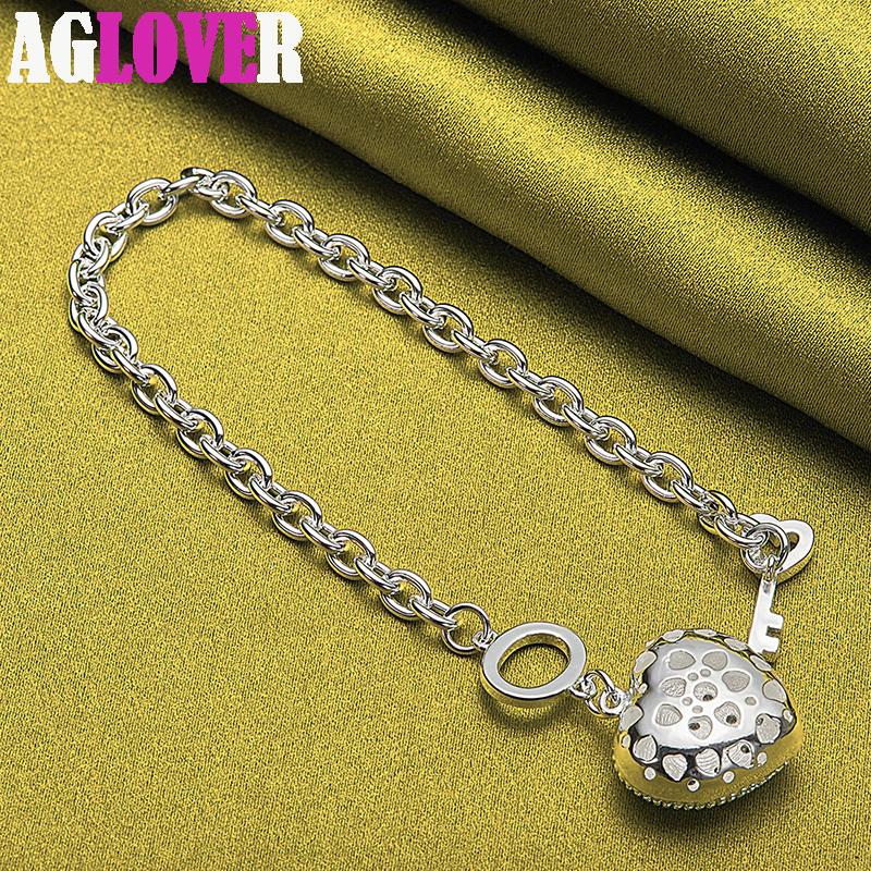 Ювелирные изделия из стерлингового серебра 925 пробы с цирконом AAA и браслетом в форме сердца