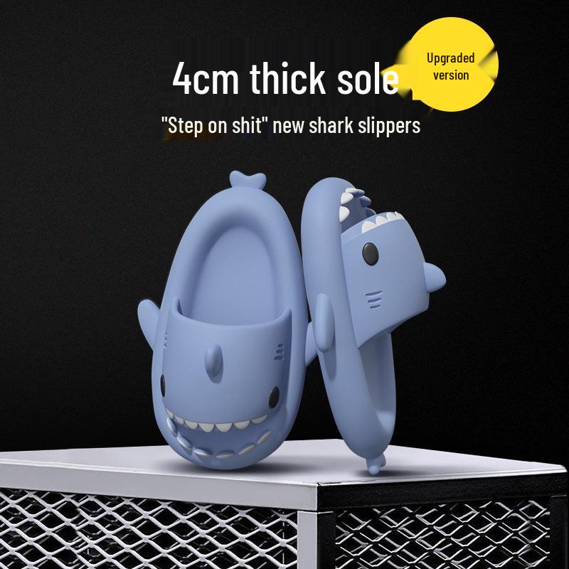 Шлепанцы-акулы на толстой подошве: Забавный дизайн «наступающий на какашку» для мужчин и женщин, в мультяшном стиле для помещений и улицы.