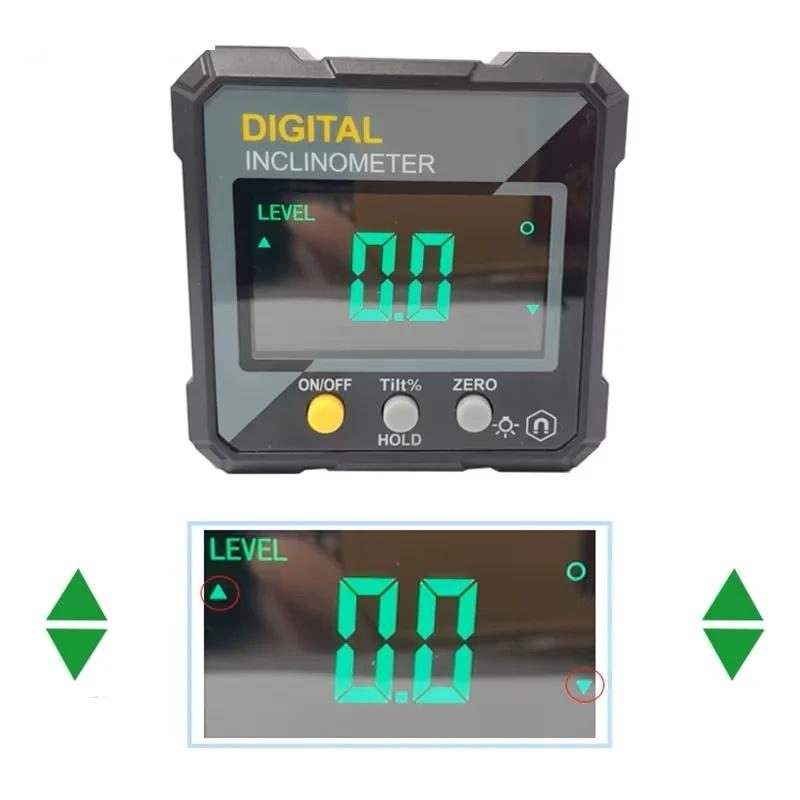 Digital Electronic Level 4 × 90° Magnetic Inclinometer Precision Angle Measuring Instrument for Woodworking Box