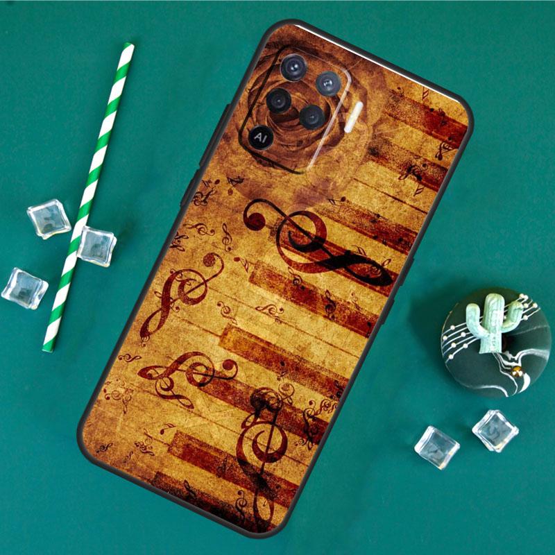 Клавиши пианино Винтажные ноты Чехол Для Oppo A80 A40 A60 A16 A76 A96 A91 A15 A17 A74 A94 A54 A57S A18 A38 A58 A78 A98 Чехол