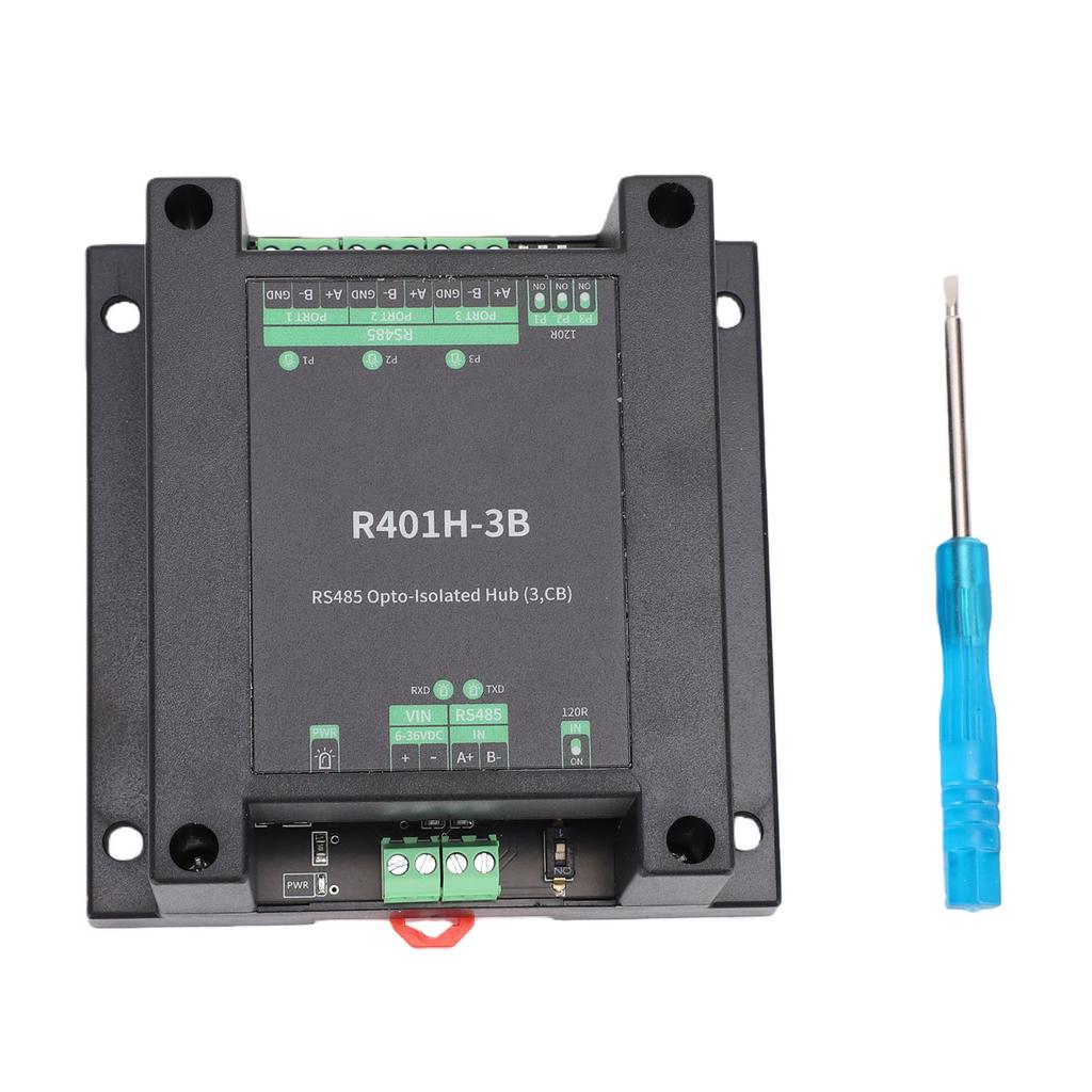 485 Opto Isolated Hub 3 Port Opto Isolation Hub with 3.5mm Terminal Connection Half Duplex Transparent Transmission