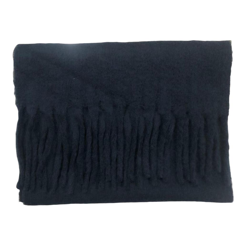 Solid Color Mohair Loop Yarn Scarf Women's Autumn and Winter New High-end Versatile Warm Scarf Shawl Dual-purpose