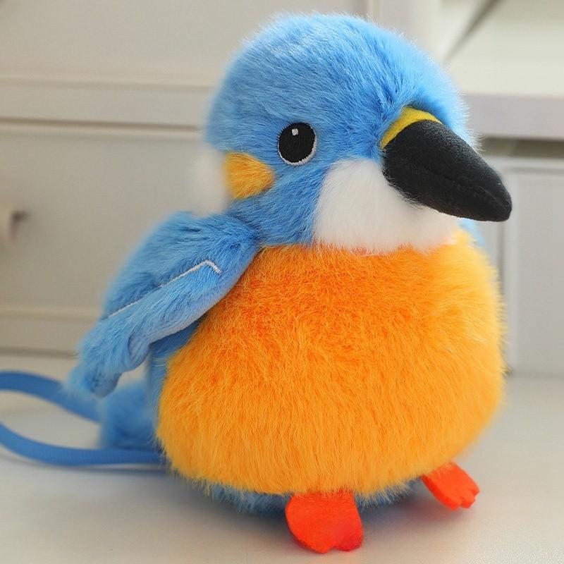 Crow Kingfisher Parrot Cute Bird Plush Toy Magnet Shoulder Play Home Decor Doll