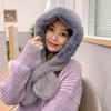 Korean Version of The Plush Lei Feng Hat Ladies Winter Plus Velvet Riding Cold-proof Ear Cap Tide Wild Bib All-in-one Hat