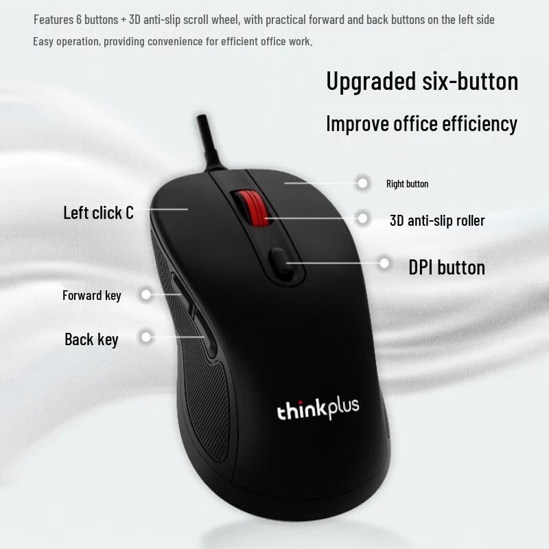 Lenovo M10 Pro Проводная Эргономичная Бесшумная Офисная Мышь