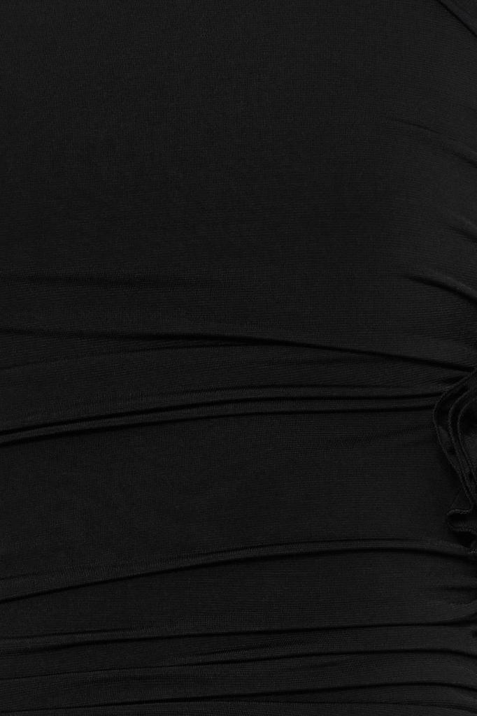 Women's Fashion New Dress Black Fitted Knitted Floral Knitted Elegant Evening Dress