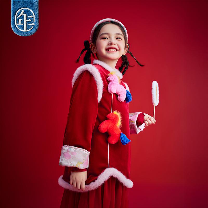 Children's Winter New Style Thickened Improved Cheongsam Dress