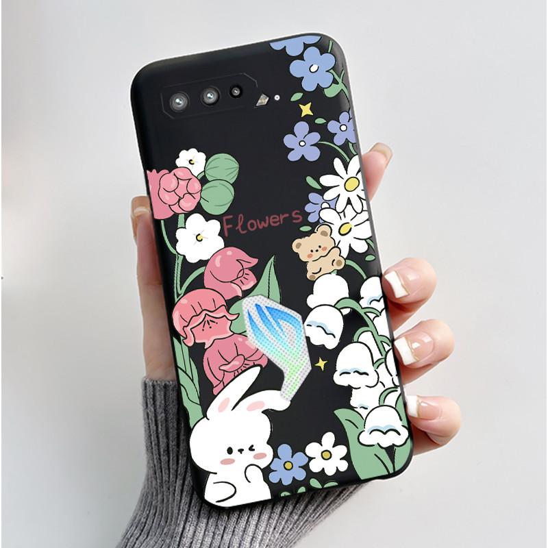 Для Asus ROG Phone 5 5s Чехол Роскошный Милый Кролик с Сердечками Забавный Мягкий Силиконовый TPU Защитный Задний Чехол Для Телефона Asus Rog 5 5s