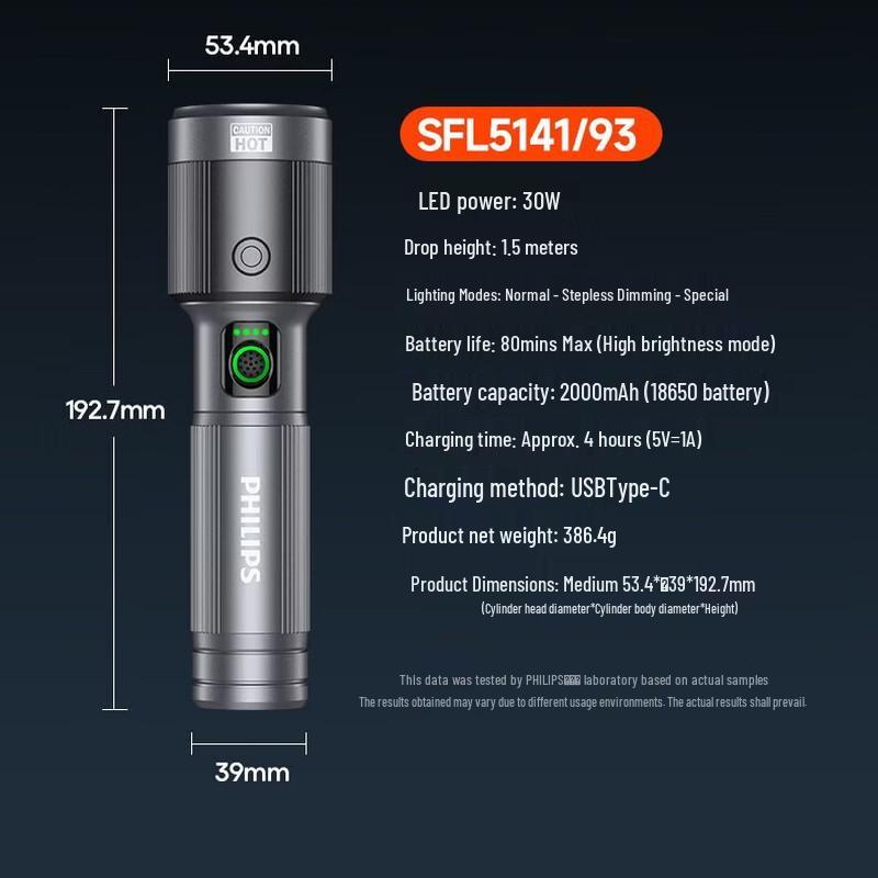 Philips SFL5141 High-Power Flashlight