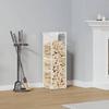 VidaXL Firewood Rack White 25x25x80 Cm, Fireplace Log Holder, Log Holder, Log Rack, 864264