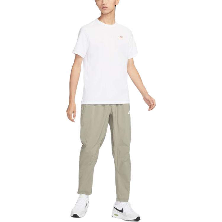 Nike T Shirts Men's White Crew Neck Moderate Straight Fit DV2655-100