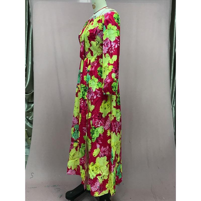 Women's Summer Holiday One Neck Swing Printed Dresses