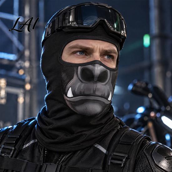 Lightweight Balaclava Mask Funny Face Print for Outdoor UV Protection Breathable Outdoor Sports Balaclava Neck Gaiter Cover Cycling Riding Climbing