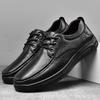 Men's Oxfords Shoes Lace Up Retro Business Casual Genuine Leather Cowhide Platform Platform Shoes Men British Style Work Shoes
