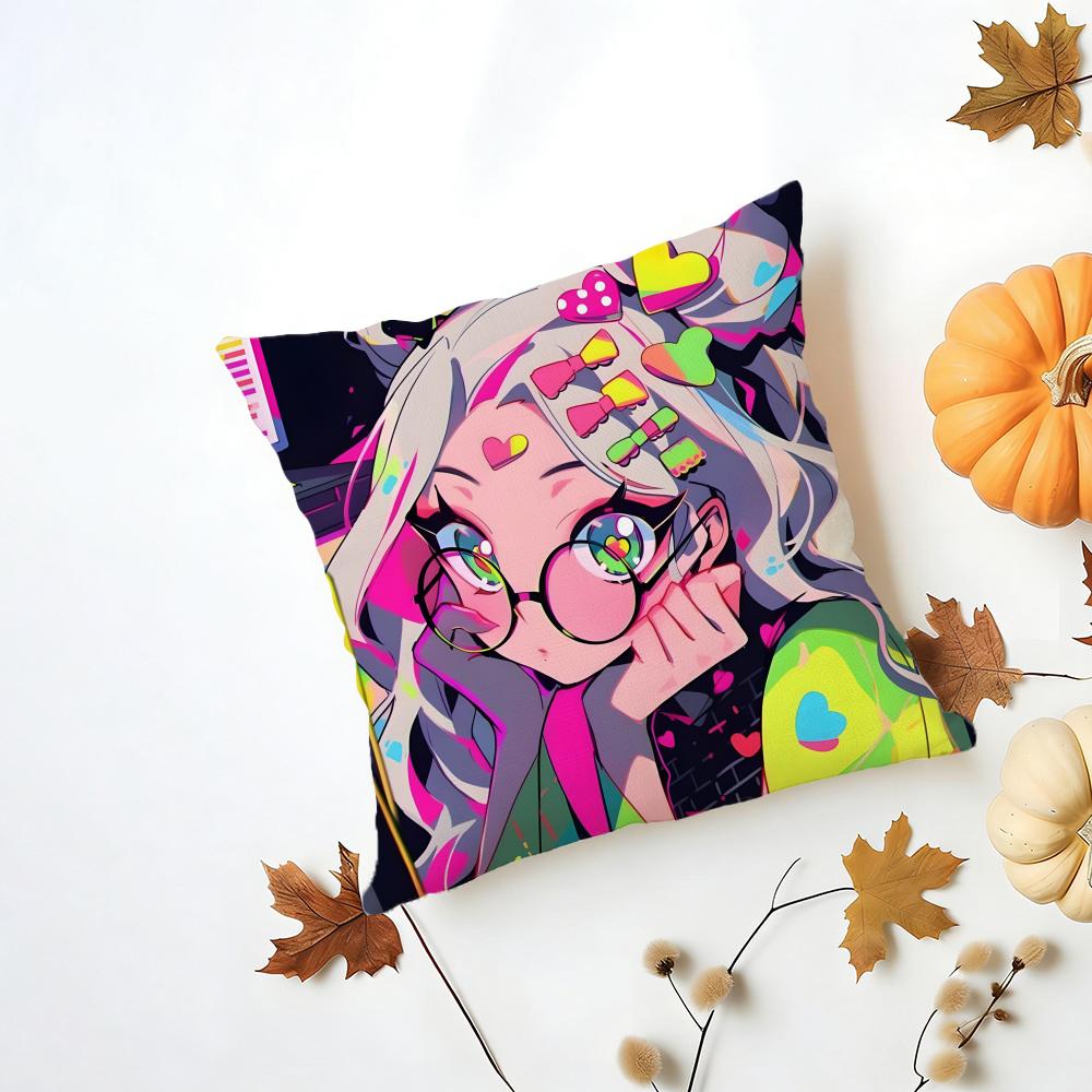 Fashion Pop Art Anime Street Graffiti Cushion Cover Washable Linen Pillowcase Soft  for Daily Sofa Bed Home Room Decor