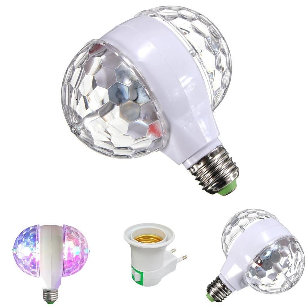 Яркая светодиодная лампа E27 6 Вт, двойная, шар, сценическая, RGB, идеально подходит для танцполов