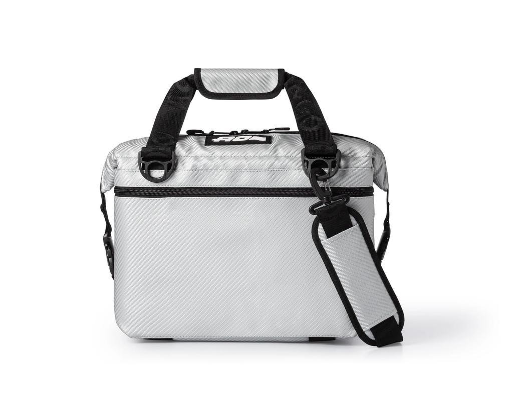 AO Coolers Carbon Soft Insulated Cooler for Outdoor and Fishing Japanese 12-Pack Cooler, Silver, 11L, Stain-Resistant, Lightweight, Box/Bag