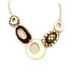 [R5243] - Designer Necklace 'Coloriage' Black Beige - 145x40 Mm