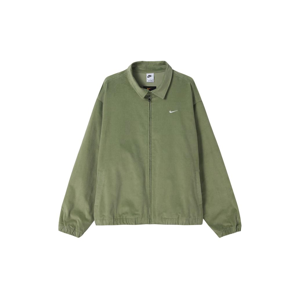 Nike Вельветовая куртка с воротником на молнии с логотипом и длинными рукавами, мужская куртка, зеленая DX9071-386