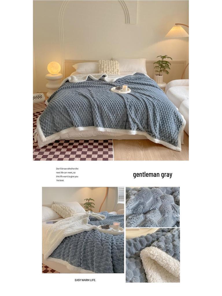 Golden Turtle Velvet Double-Layer Fleece Blanket - Flannel & Lamb Velvet for Autumn/Winter
