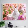 5D DIY Diamond Painting Full Round Cross Stitch Handmade Diamond Embroidery Flower Rabbit Home Decor