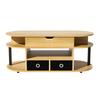 Home Coffee Table Modern Wood-Grain with Lift-Up Function Storage Space and Black Fabric Center Drawers Versatile Stylish Practical for