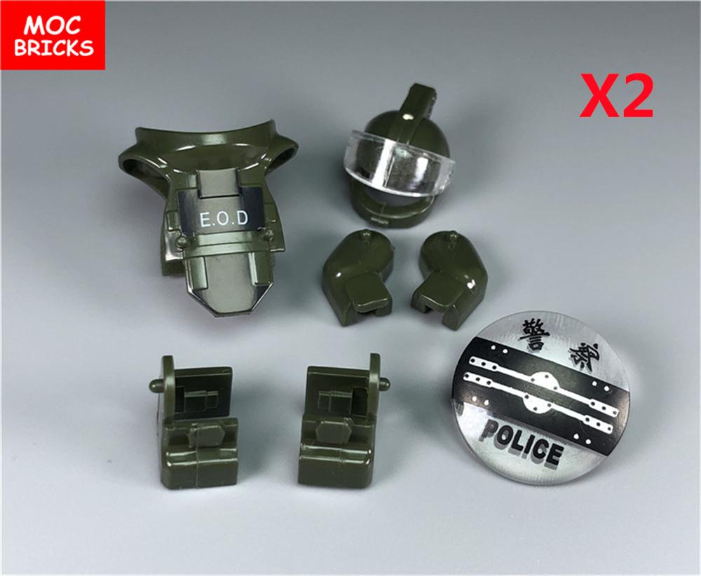 Нетоксичные кубики Moc Суона Рог Военный Пистолет Пиратская Винтовка Леггинсы Солдата Шлем Фигурка-Действие Собранные Строительные Блоки Детские Игрушки