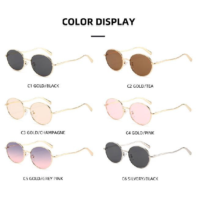 Round-frame sunglasses, stylish for both men and women, metal sunglasses