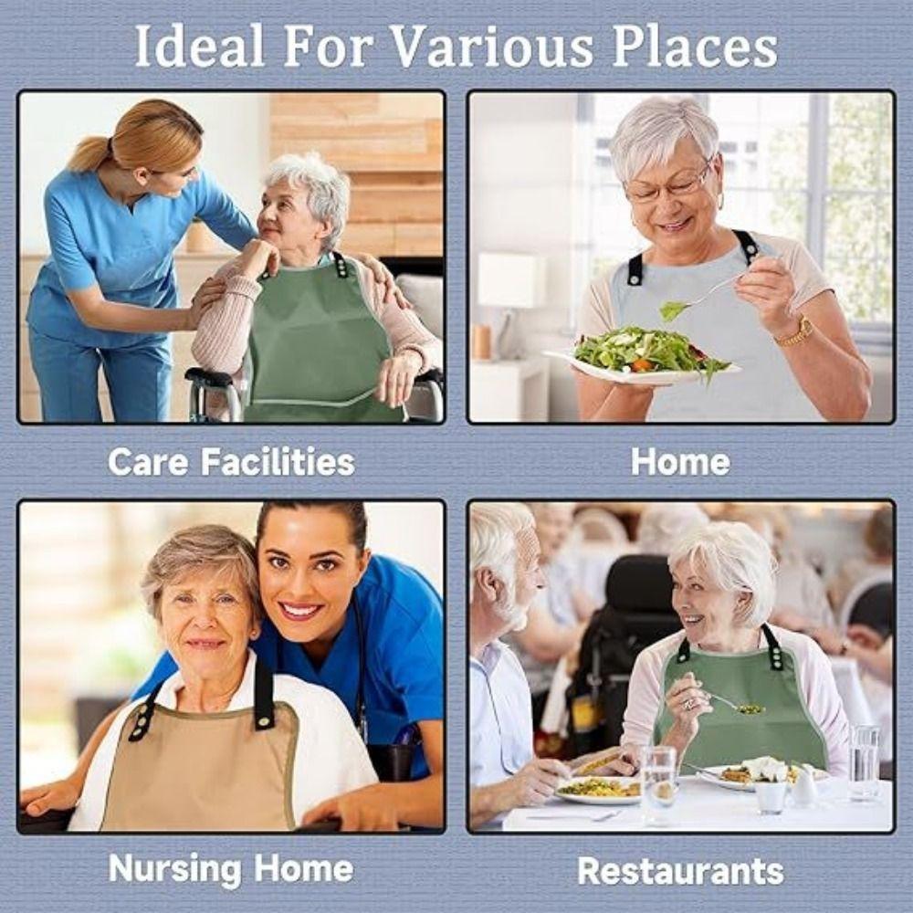 Waterproof Adult Bib Easy Clean Feeding Bib Food Catcher Bib Food Catcher Bib Home Use