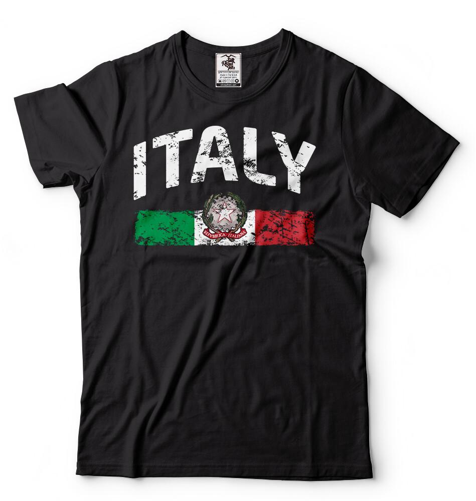 Mens Tshirt Italy Distressed Flag Soccer Fan Italy Italian Pride Heritage Tee