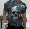 Винтажная футболка с черепом, мужские и женские топы, футболка с принтом ужасов, мужской праздничный пуловер, летние футболки с короткими рукавами и 3d принтом, повседневная свободная одежда